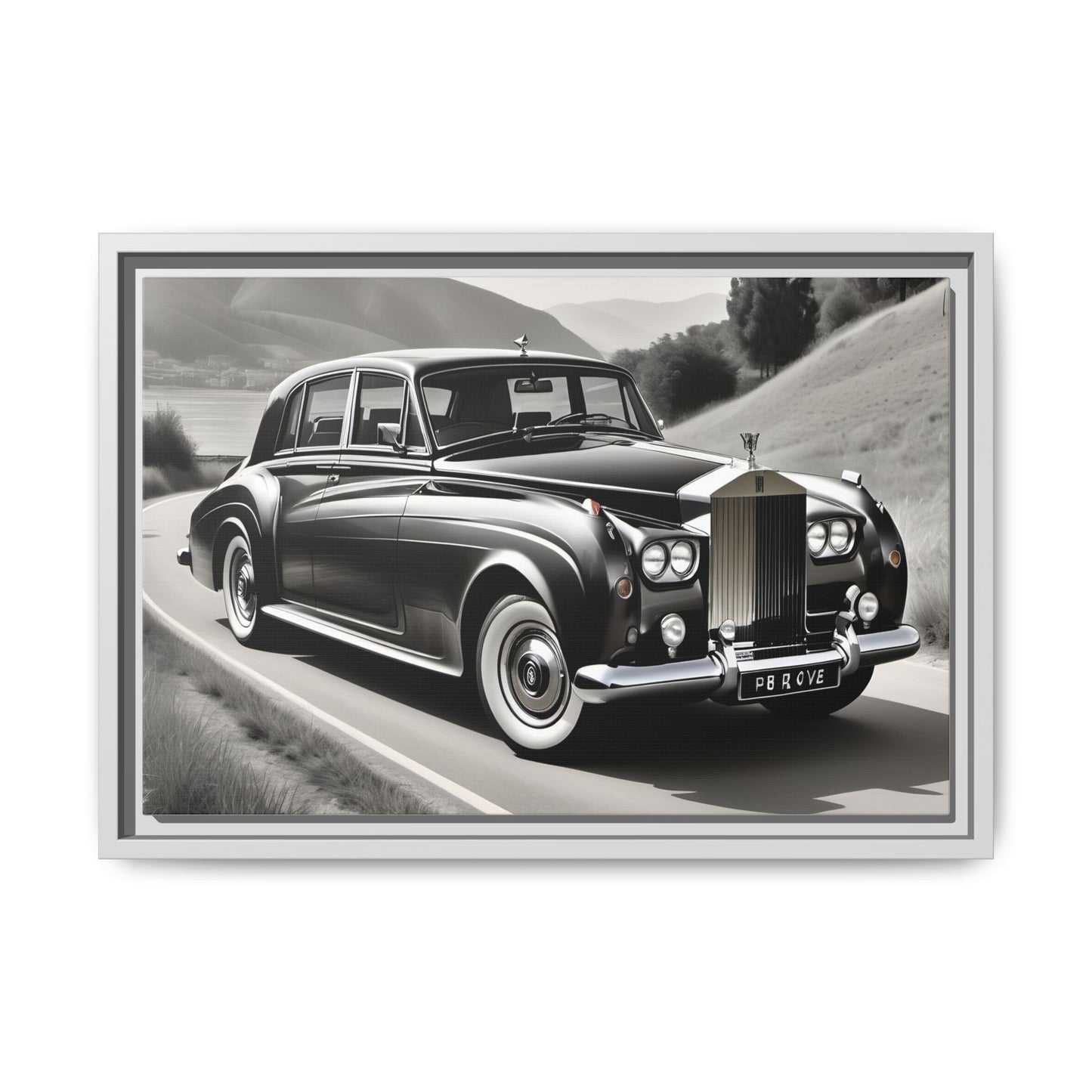 Toile encadrée inspirée d'une magnifique Rolls Royce Silver cloud