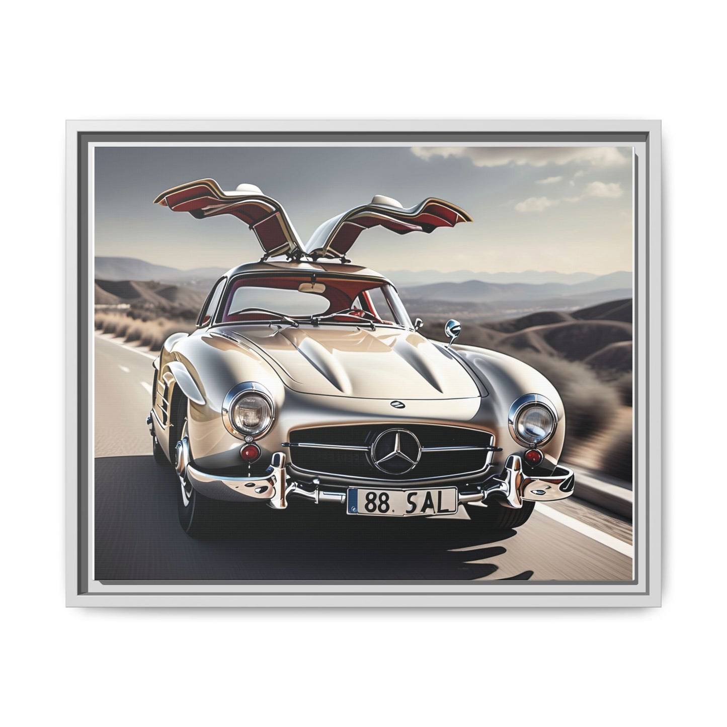 Toile encadrée inspirée d'une magnifique Mercedes Benz 300 Sl