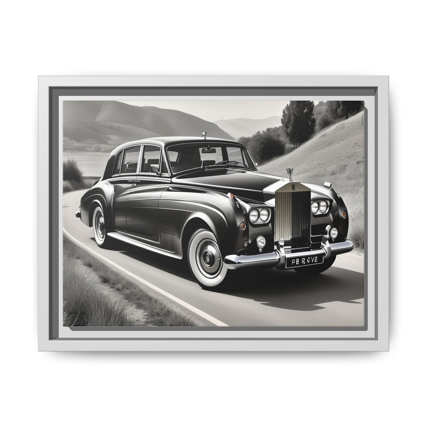 Toile encadrée inspirée d'une magnifique Rolls Royce Silver cloud