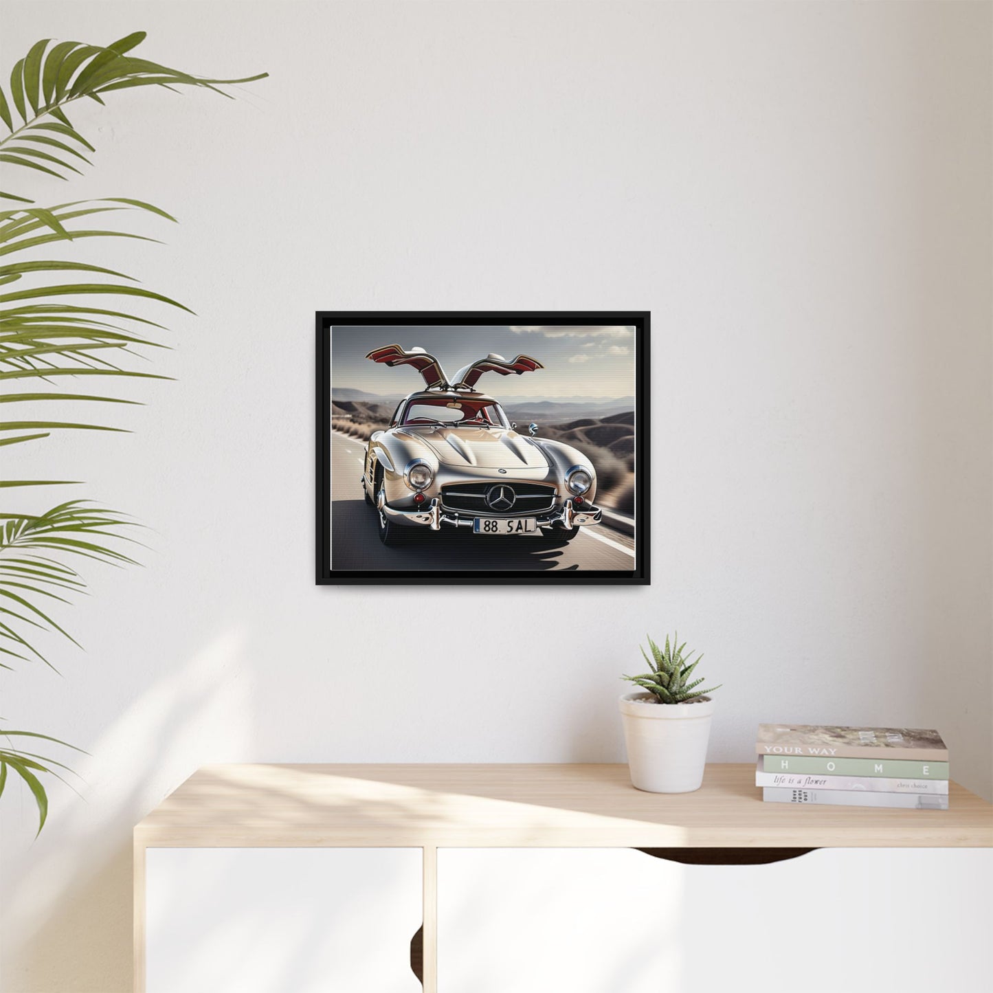 Toile encadrée inspirée d'une magnifique Mercedes Benz 300 Sl