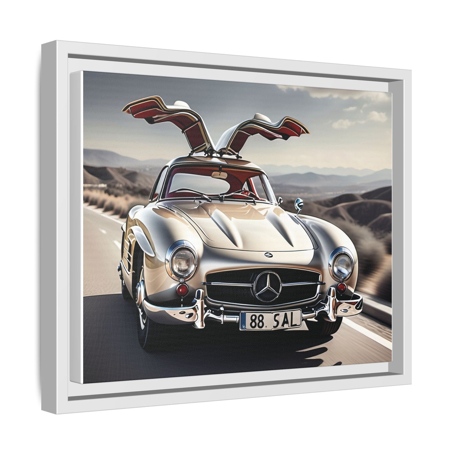 Toile encadrée inspirée d'une magnifique Mercedes Benz 300 Sl