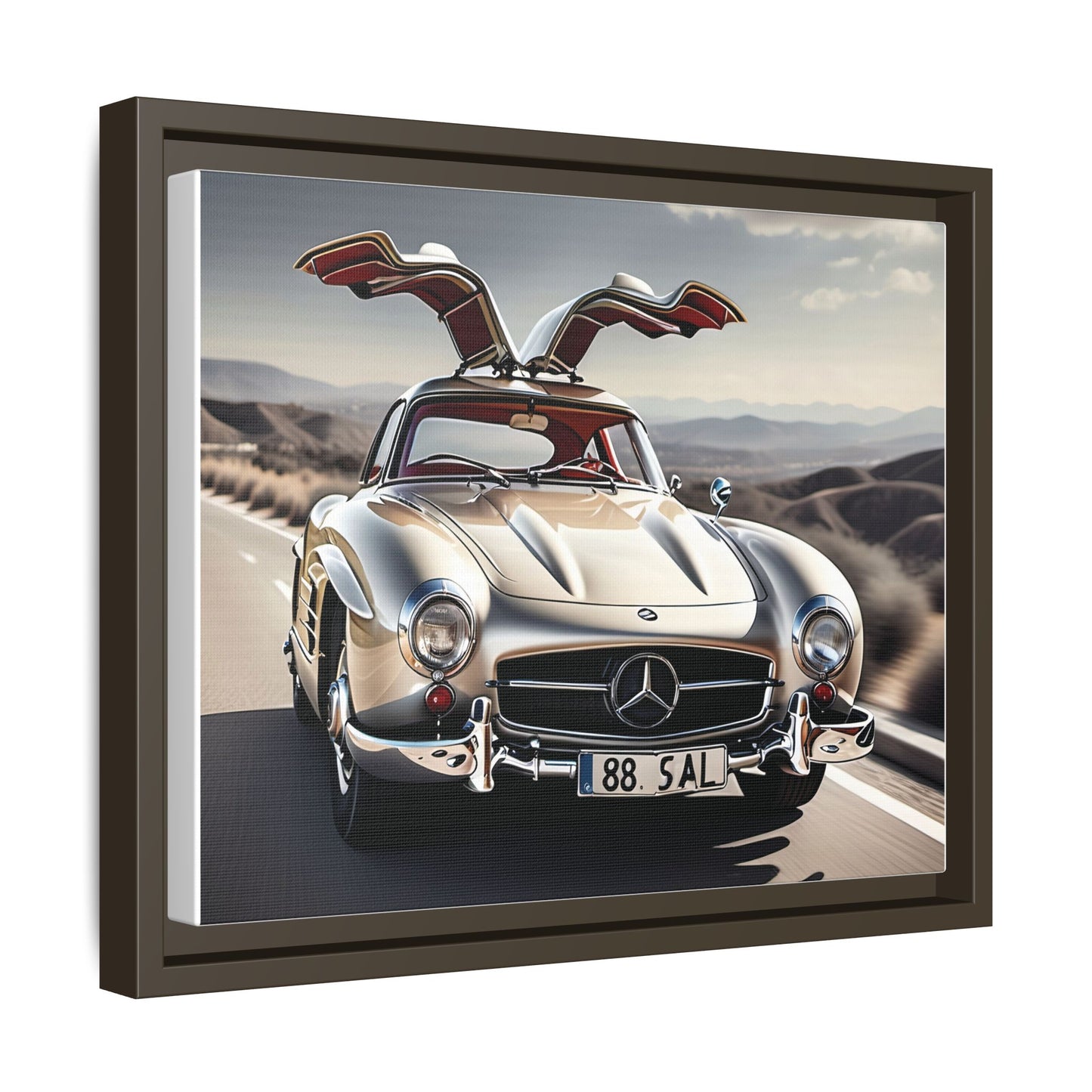 Toile encadrée inspirée d'une magnifique Mercedes Benz 300 Sl