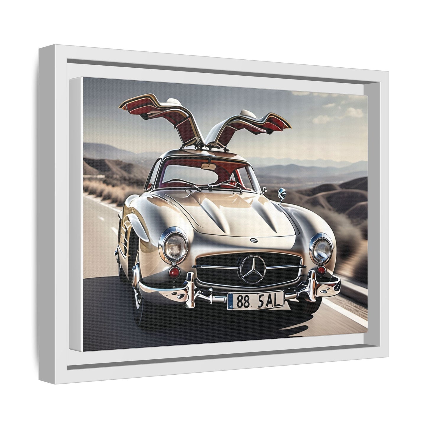 Toile encadrée inspirée d'une magnifique Mercedes Benz 300 Sl