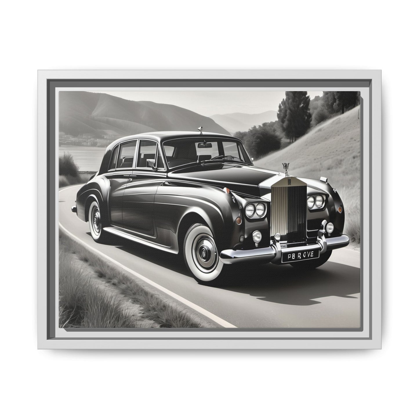 Toile encadrée inspirée d'une magnifique Rolls Royce Silver cloud