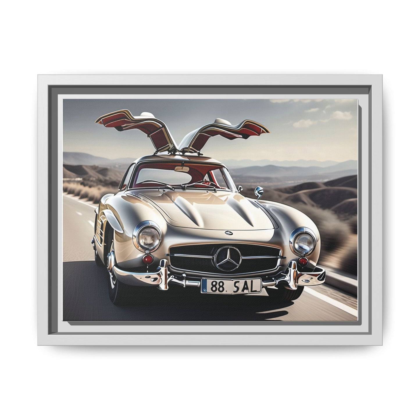 Toile encadrée inspirée d'une magnifique Mercedes Benz 300 Sl