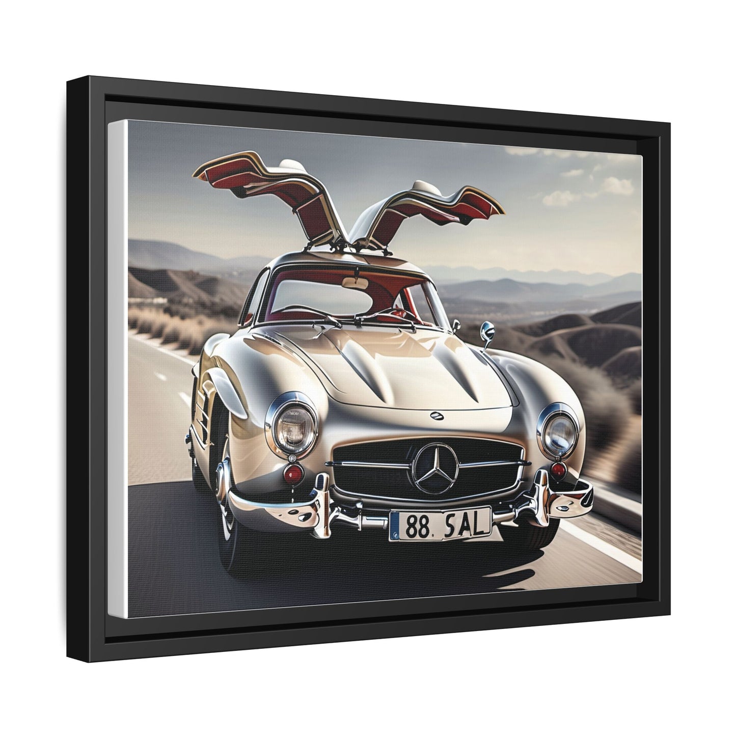 Toile encadrée inspirée d'une magnifique Mercedes Benz 300 Sl