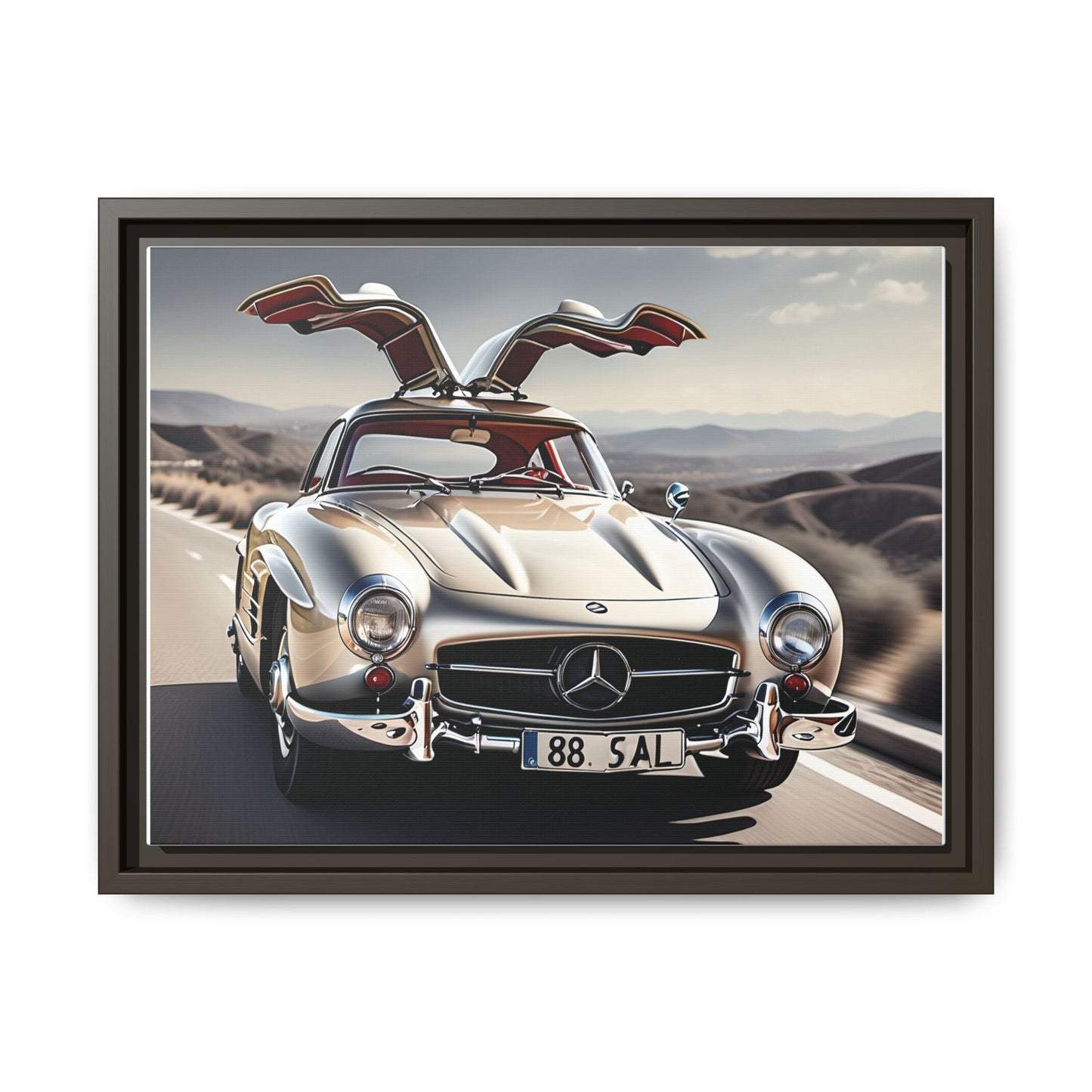 Toile encadrée inspirée d'une magnifique Mercedes Benz 300 Sl