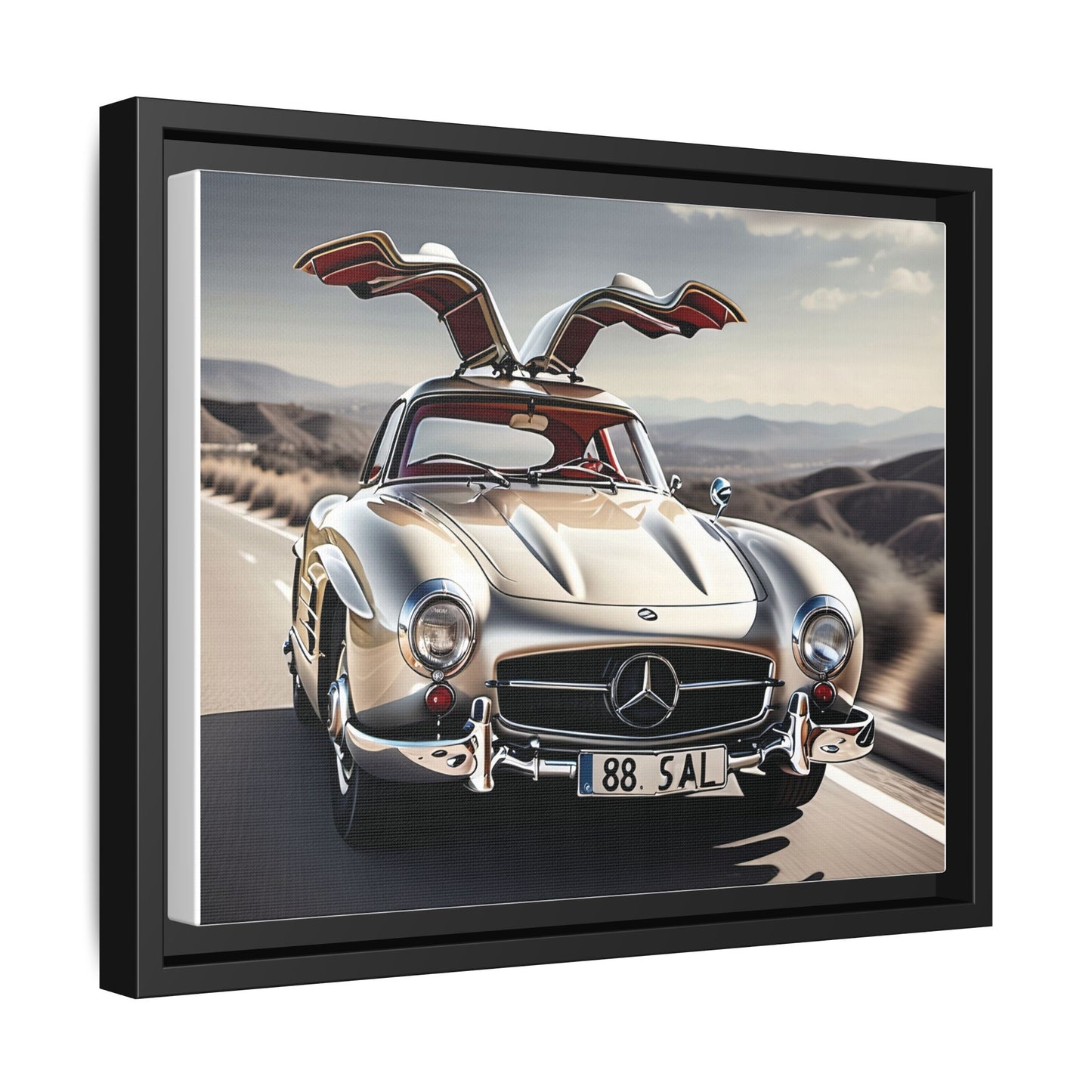 Toile encadrée inspirée d'une magnifique Mercedes Benz 300 Sl