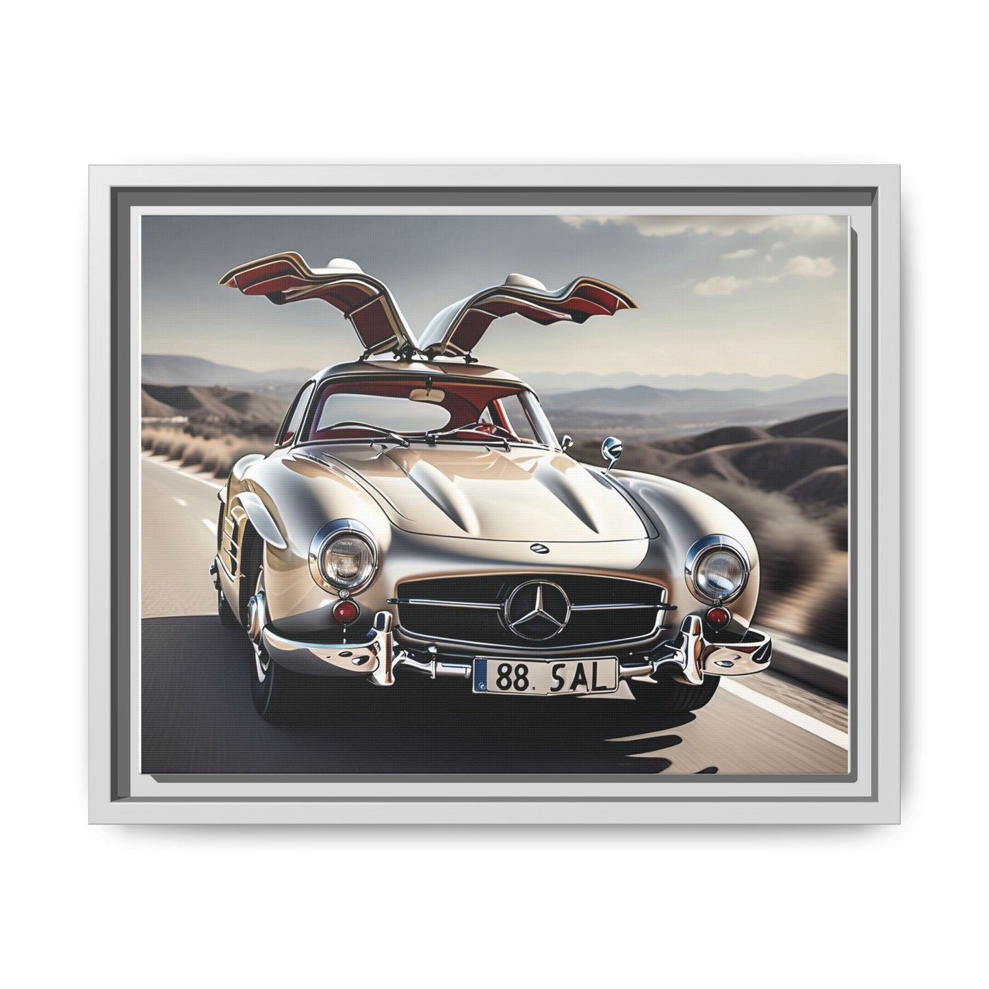 Toile encadrée inspirée d'une magnifique Mercedes Benz 300 Sl