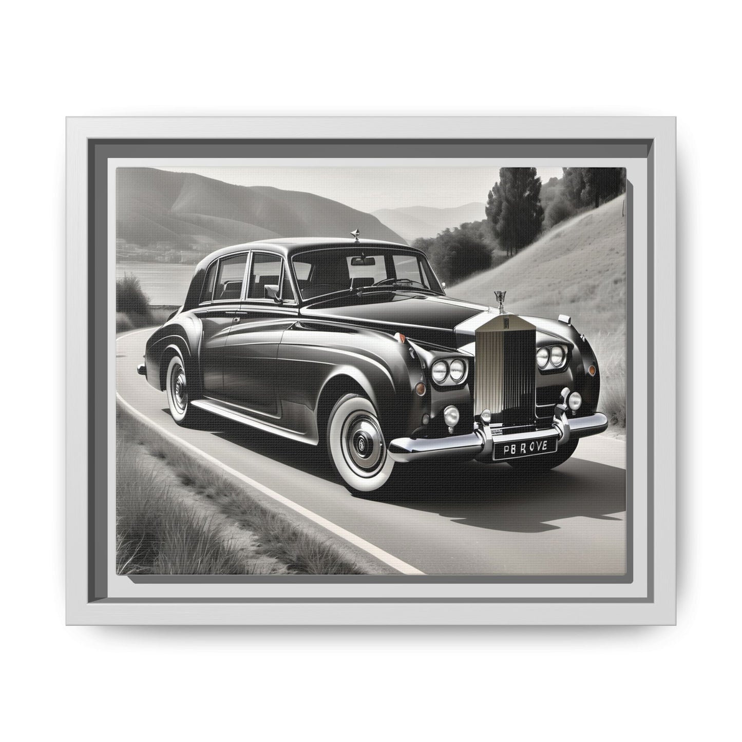 Toile encadrée inspirée d'une magnifique Rolls Royce Silver cloud