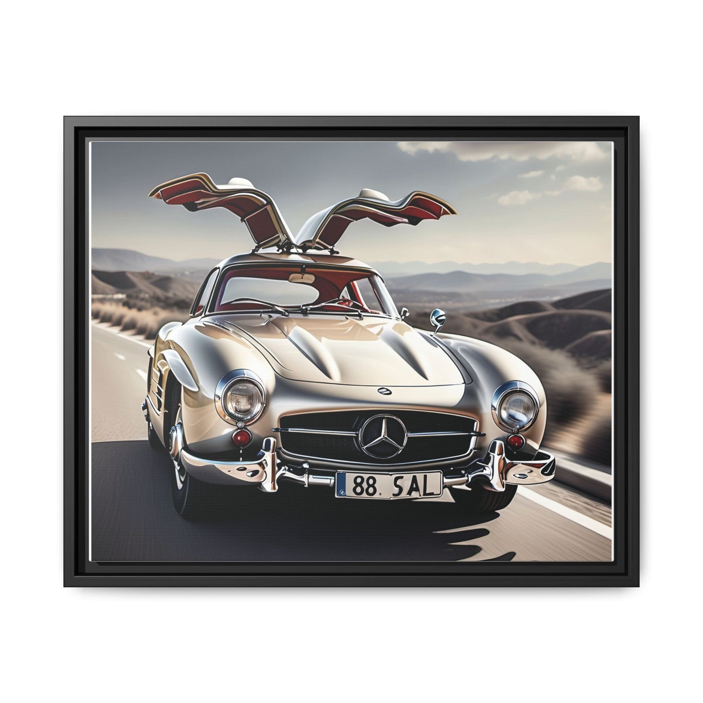 Toile encadrée inspirée d'une magnifique Mercedes Benz 300 Sl