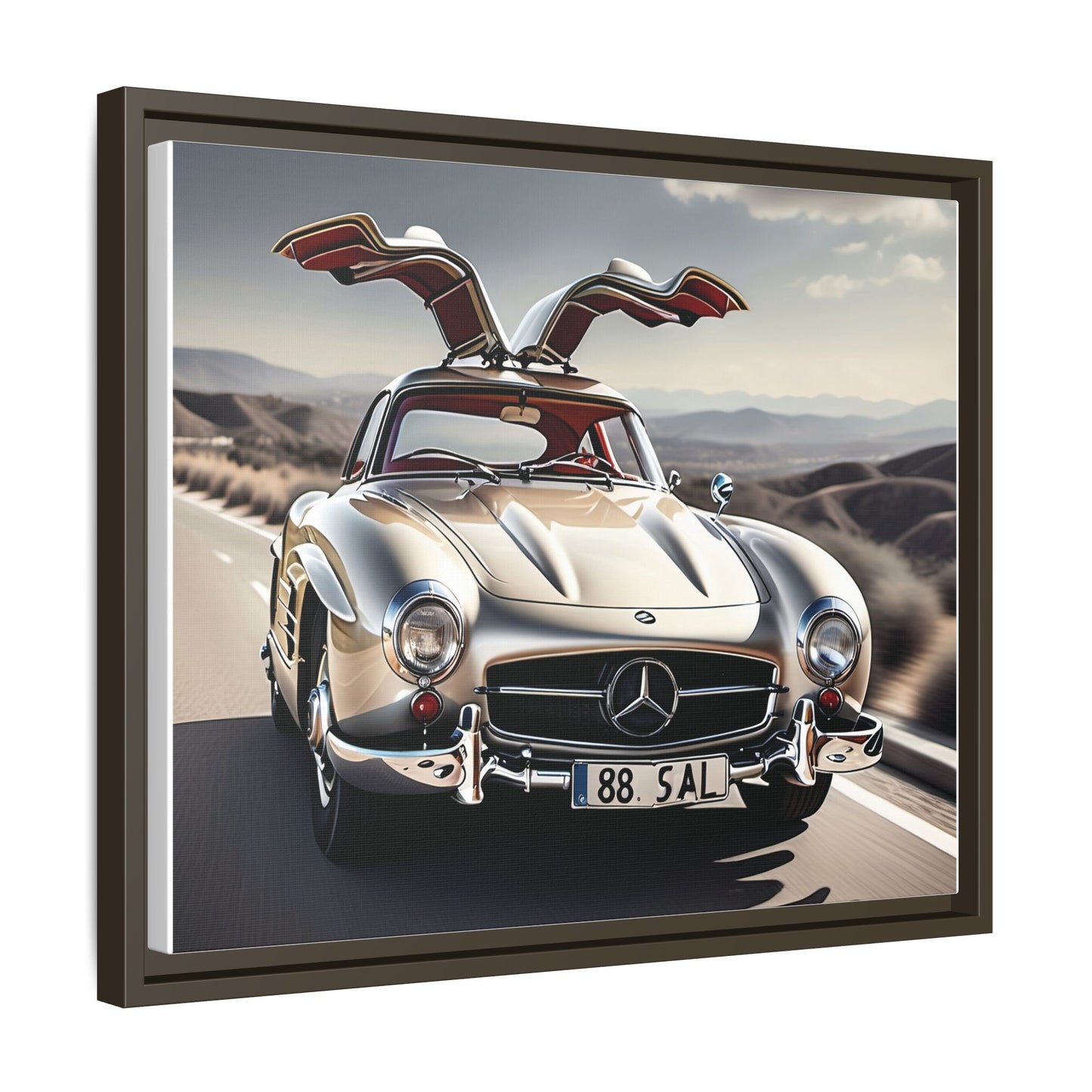 Toile encadrée inspirée d'une magnifique Mercedes Benz 300 Sl