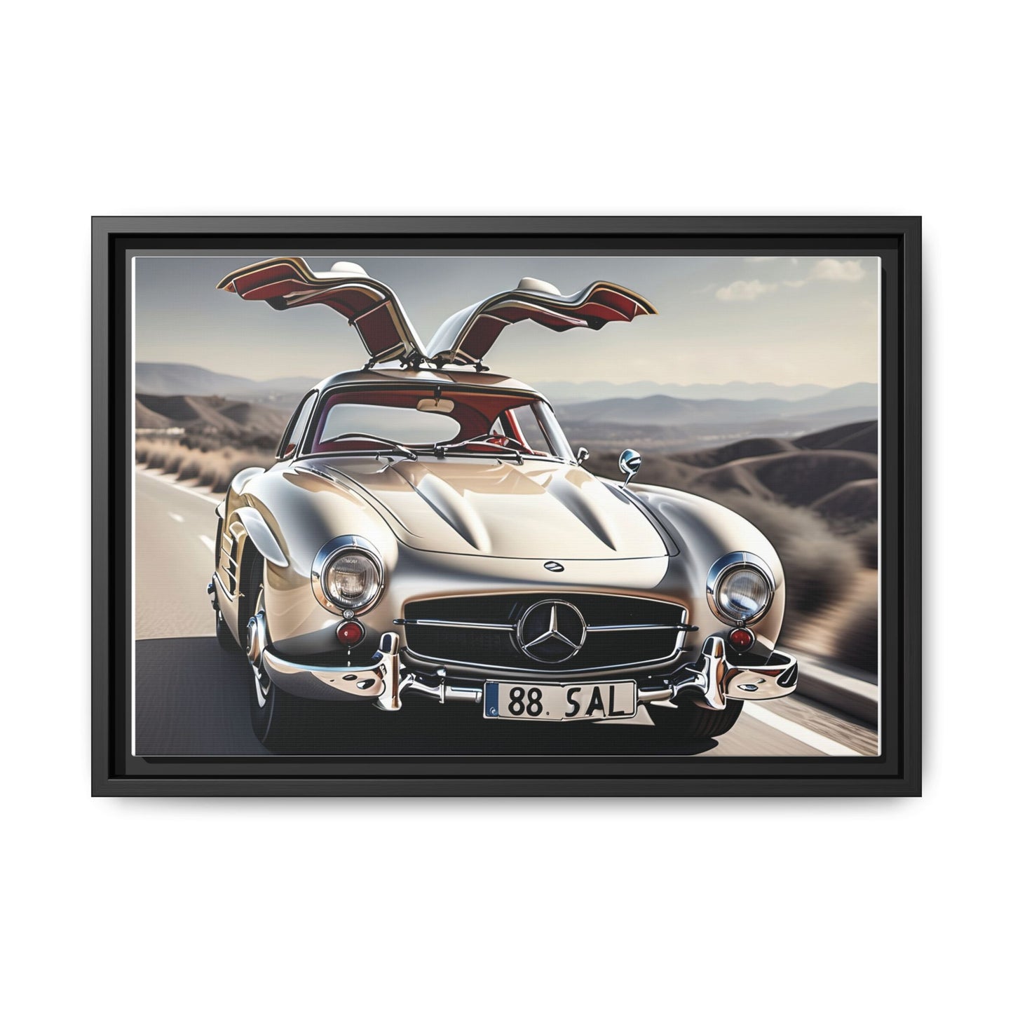 Toile encadrée inspirée d'une magnifique Mercedes Benz 300 Sl