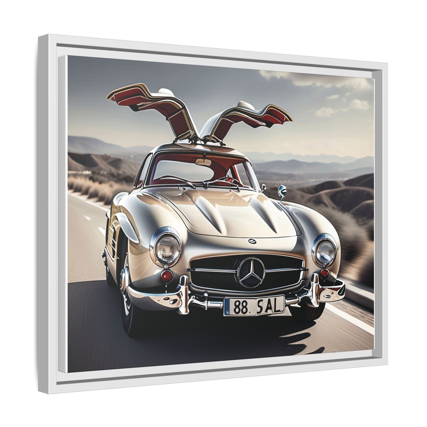 Toile encadrée inspirée d'une magnifique Mercedes Benz 300 Sl