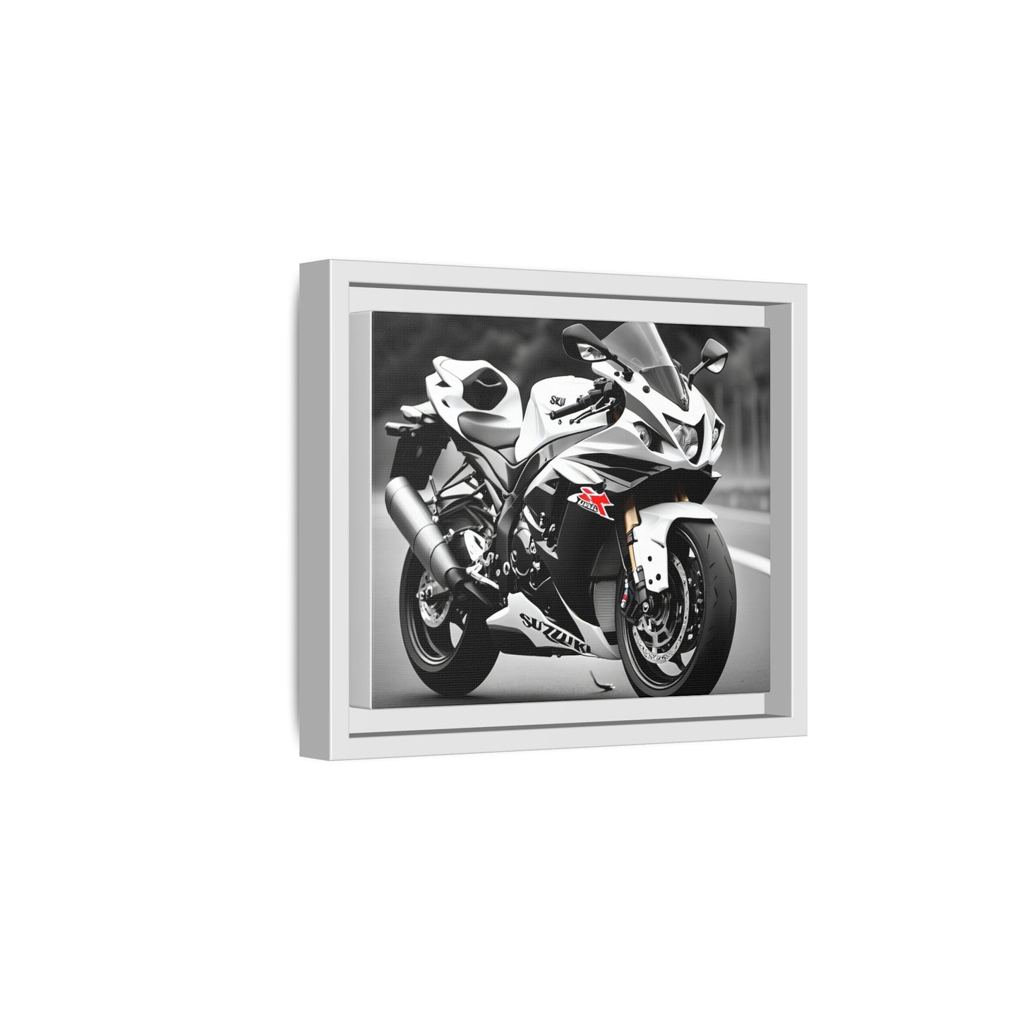 Toile inspiré d'une magnifique suzuki gsx-r1000 noir-et-blanc