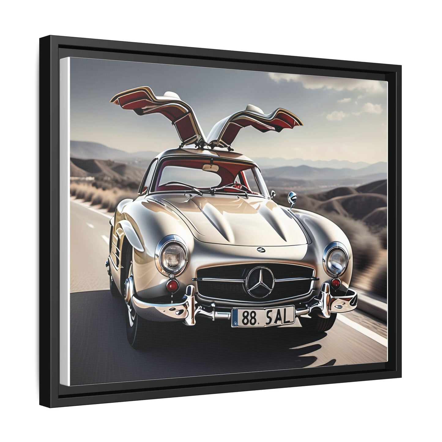 Toile encadrée inspirée d'une magnifique Mercedes Benz 300 Sl