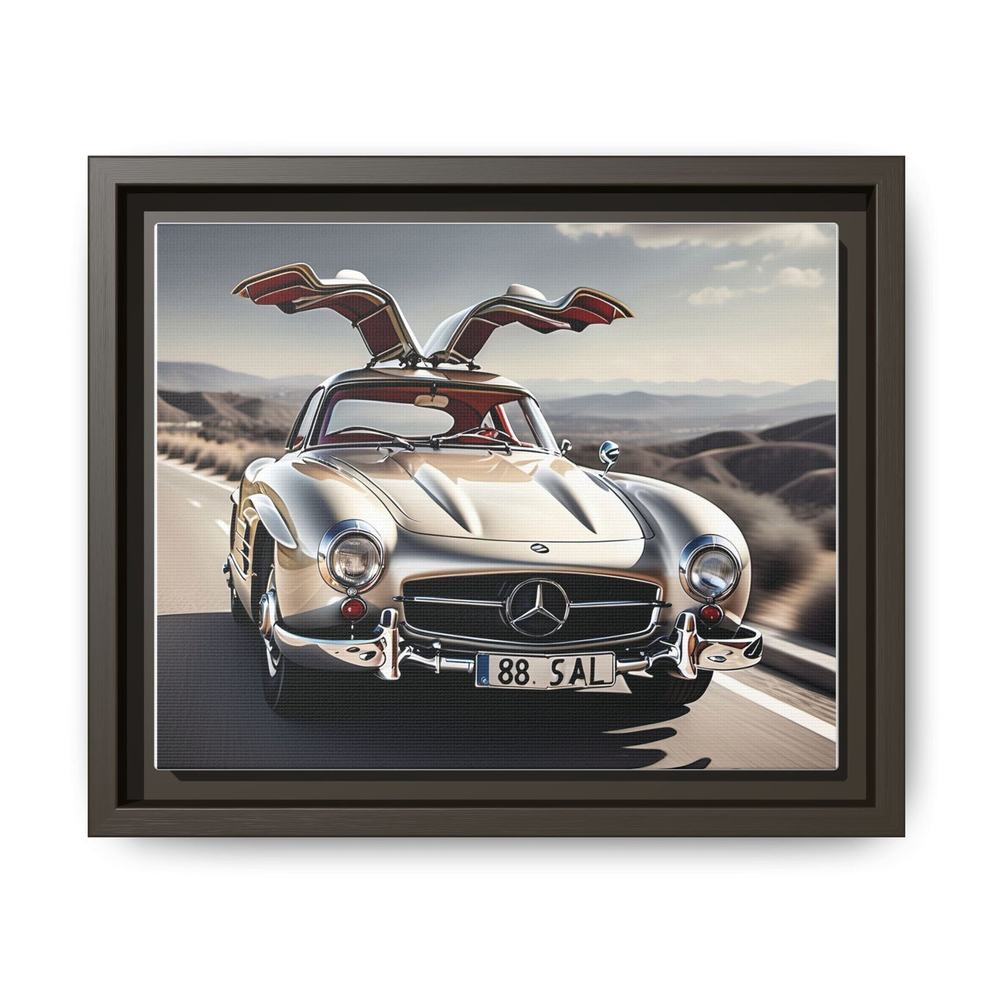 Toile encadrée inspirée d'une magnifique Mercedes Benz 300 Sl