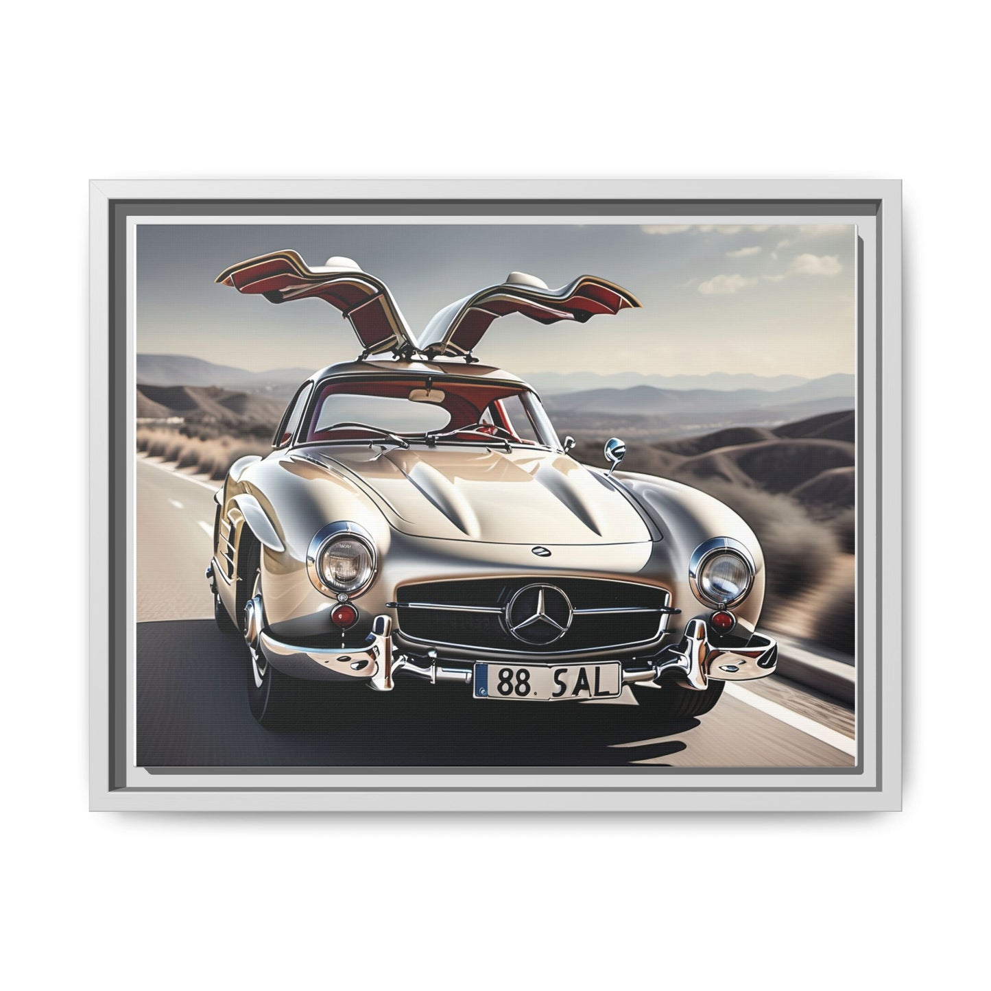 Toile encadrée inspirée d'une magnifique Mercedes Benz 300 Sl