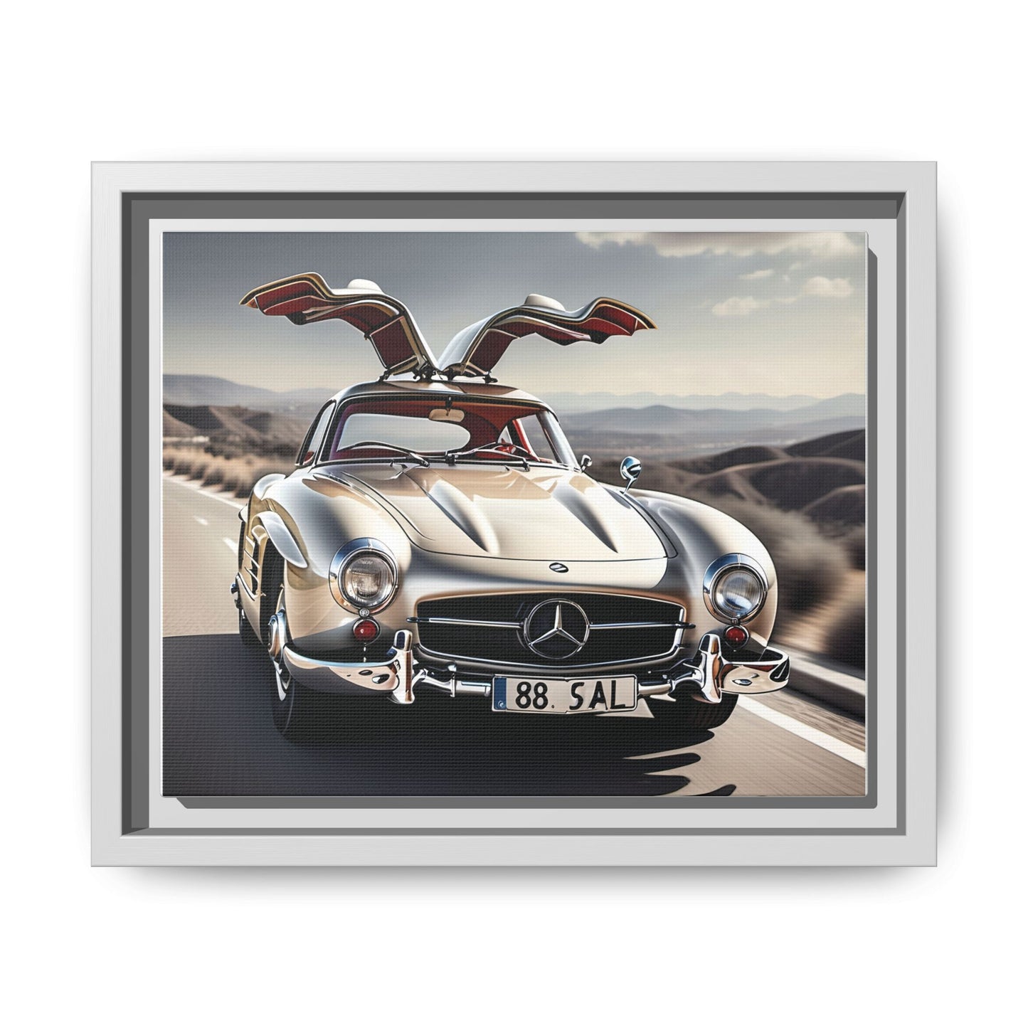 Toile encadrée inspirée d'une magnifique Mercedes Benz 300 Sl