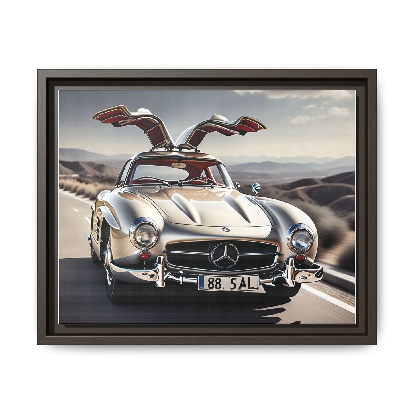 Toile encadrée inspirée d'une magnifique Mercedes Benz 300 Sl