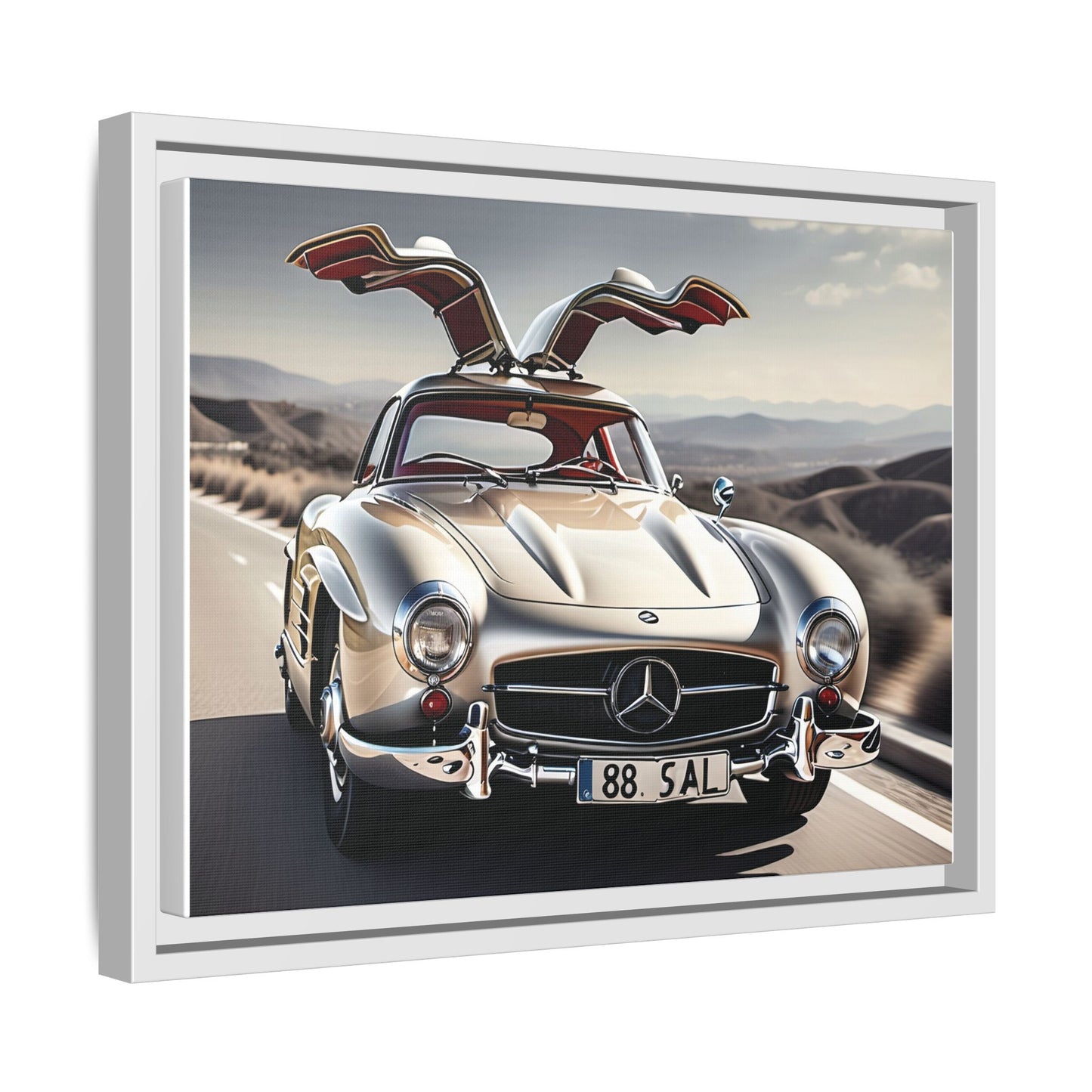 Toile encadrée inspirée d'une magnifique Mercedes Benz 300 Sl