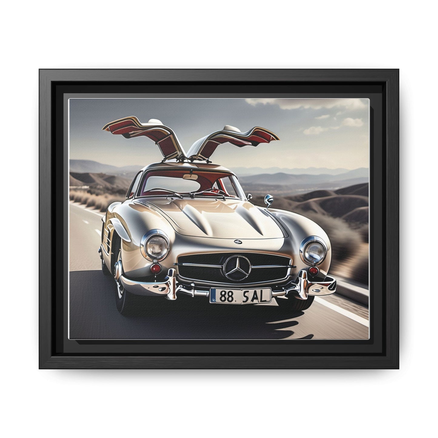 Toile encadrée inspirée d'une magnifique Mercedes Benz 300 Sl