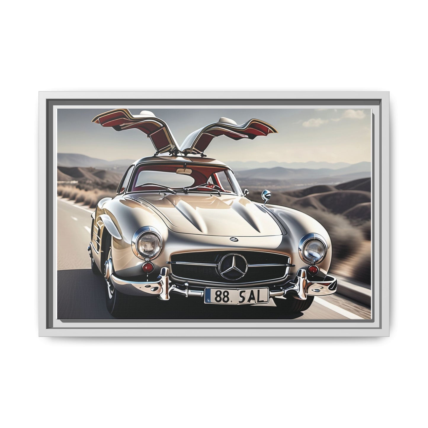 Toile encadrée inspirée d'une magnifique Mercedes Benz 300 Sl